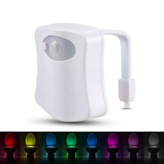 Motion-Sensor LED Toilet Light – 8-Color Auto-Sensing Night Light