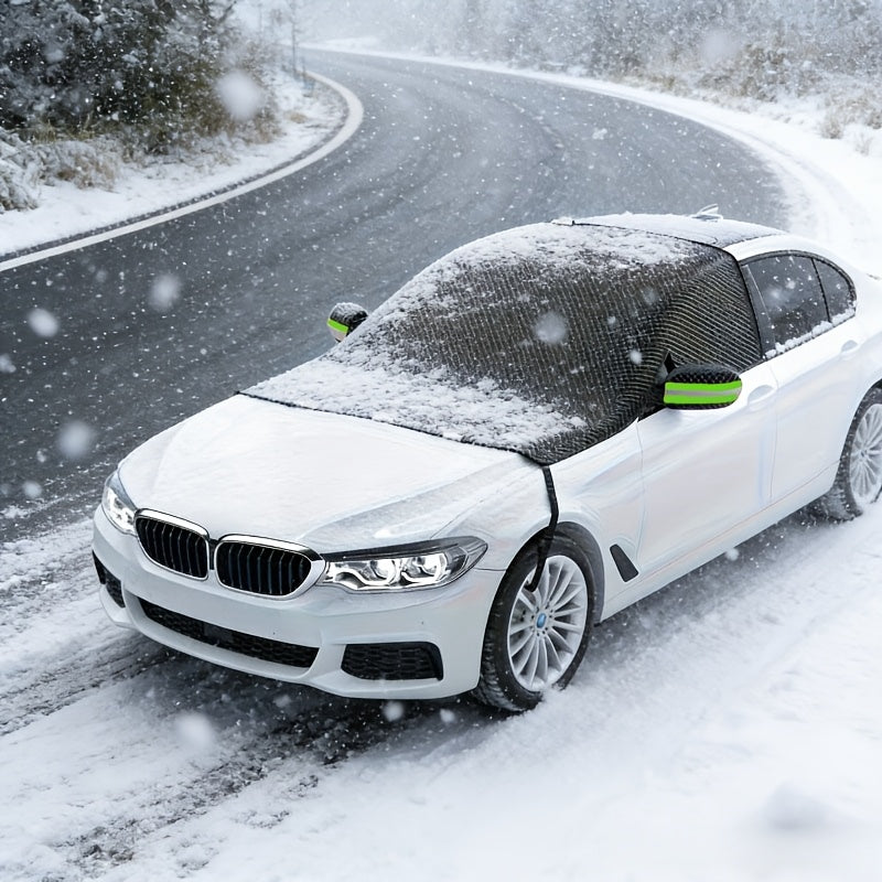Magnetic windscreen cover fitted over a car windshield