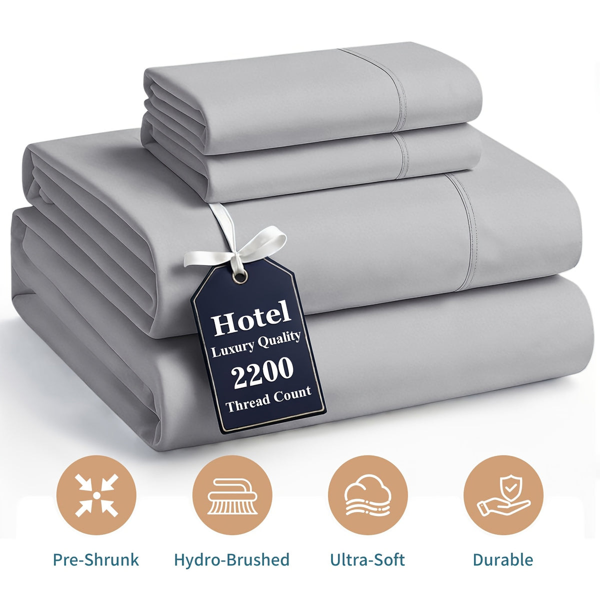 Bed made with the microfibre sheet set