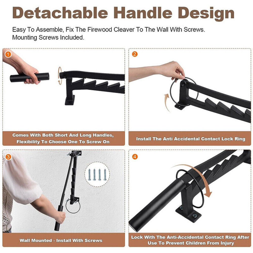 Wall Mounted High Carbon Steel Manual Fire Wood Cutter Log Splitter - Direct On Sale