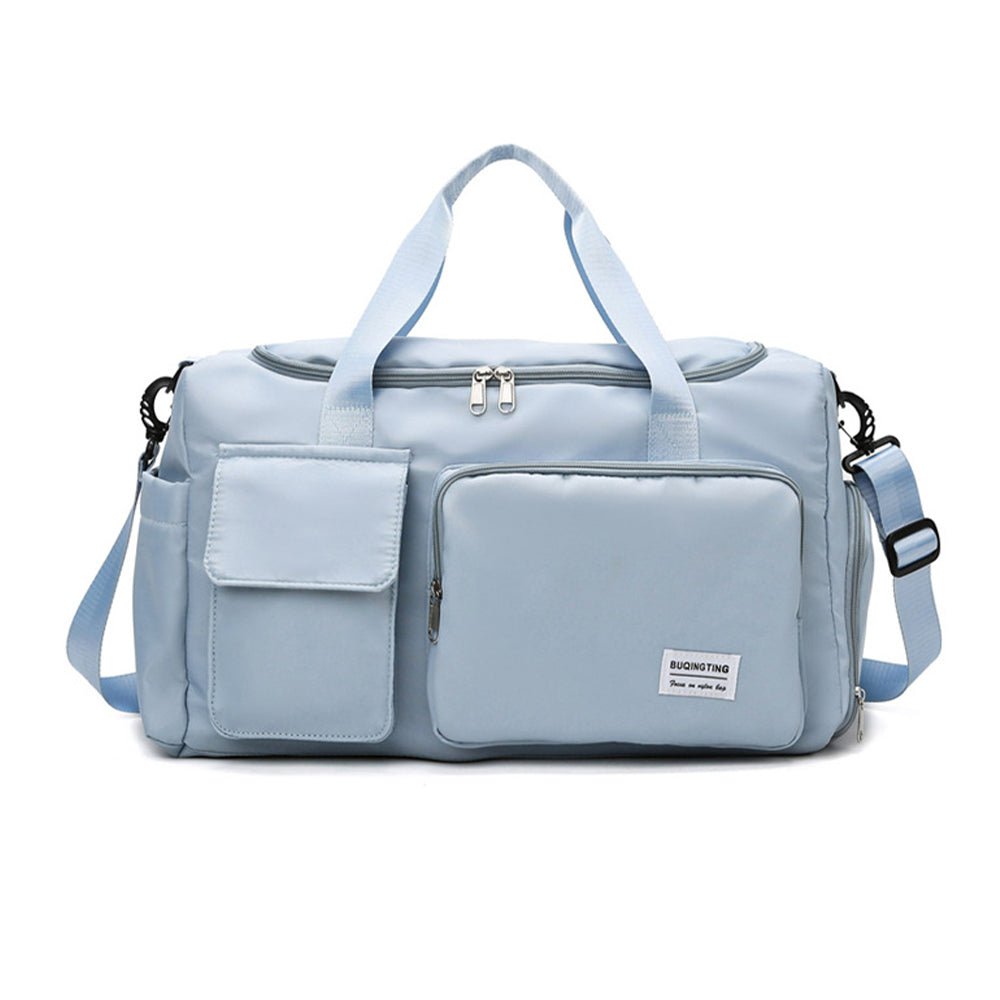 Waterproof and Lightweight Zipper Sports Gym Bag With Shoe Compartment - Direct On Sale