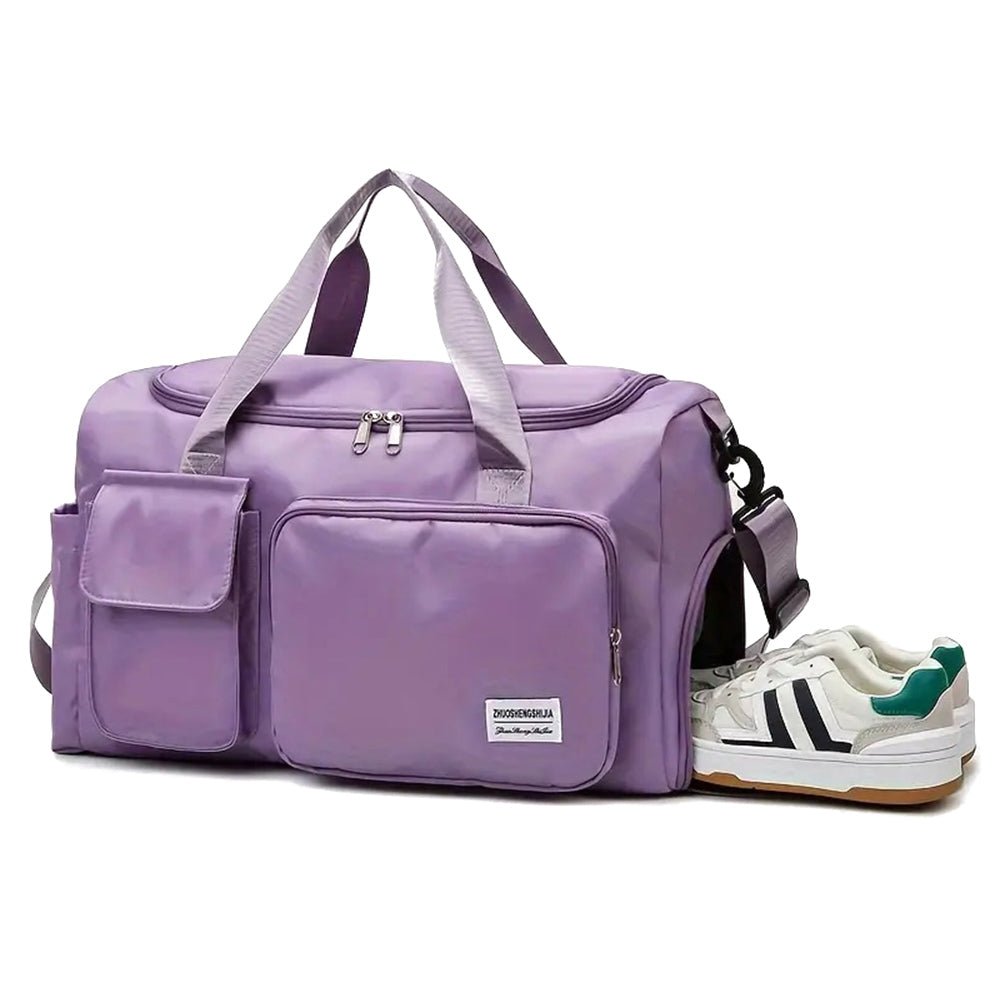 Waterproof and Lightweight Zipper Sports Gym Bag With Shoe Compartment - Direct On Sale