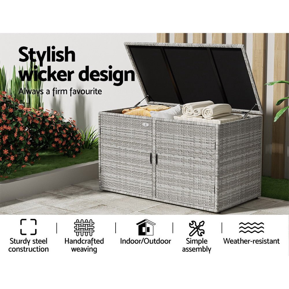 Waterproof Outdoor Storage Cabinet – Durable Wicker Box for Garden Tools, Deck, and Patio - Direct On Sale