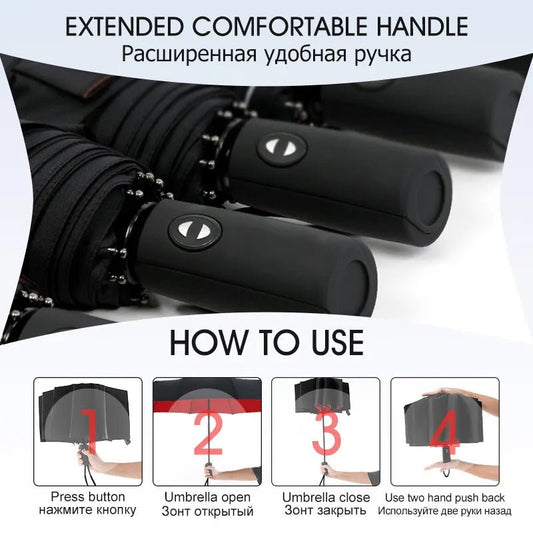 Windproof Double Layer Fully Automatic Resistant Umbrella - Direct On Sale