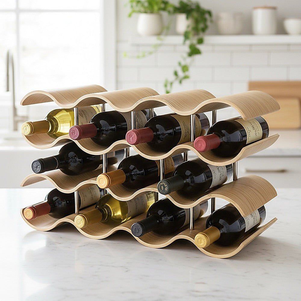 Wooden Wave Wine Rack - Direct On Sale