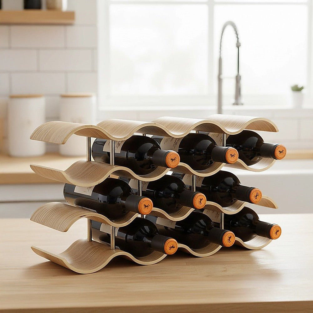 Wooden Wave Wine Rack - Direct On Sale