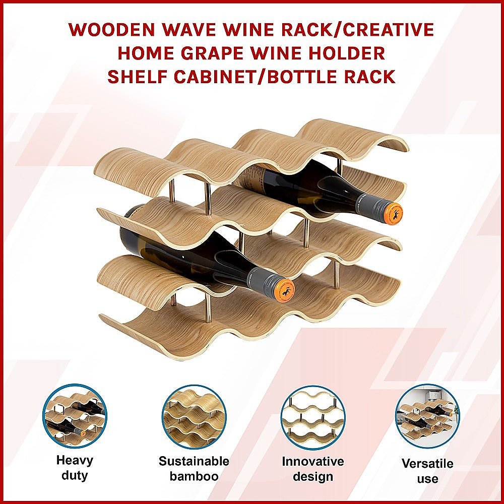Wooden Wave Wine Rack - Direct On Sale