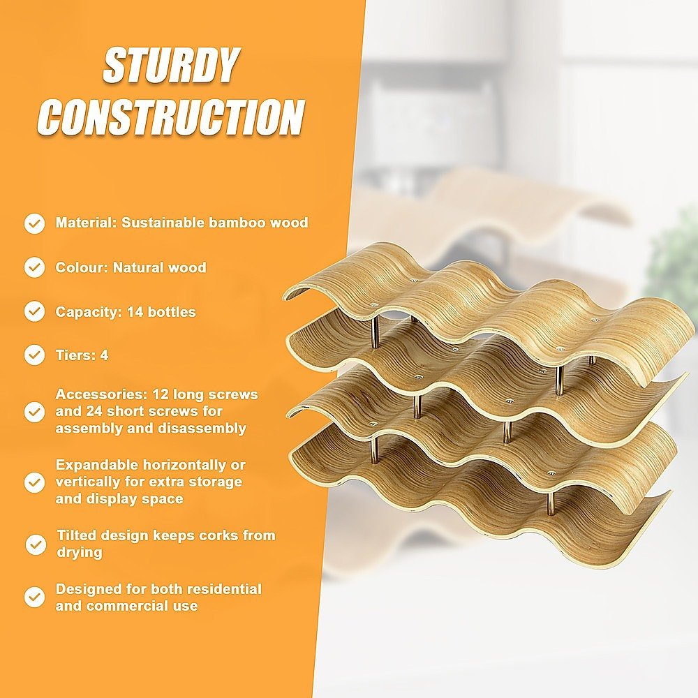 Wooden Wave Wine Rack - Direct On Sale