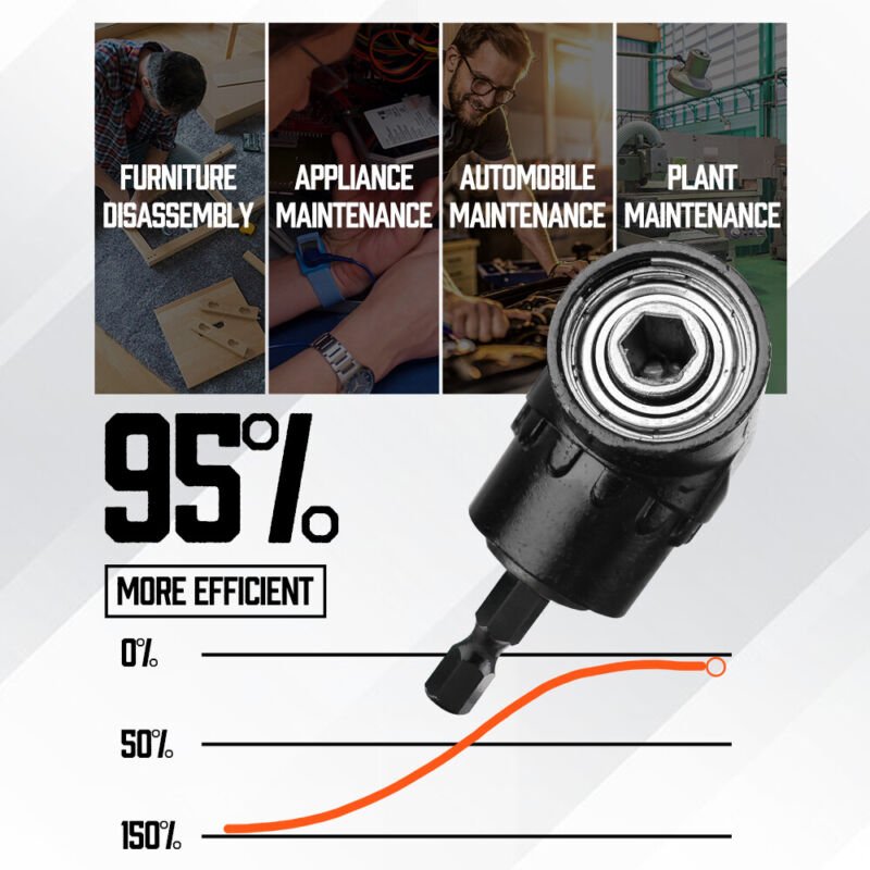 105 Degree Right Angle Drive Extension Power Screwdriver Drill Socket Adapter - Direct On Sale