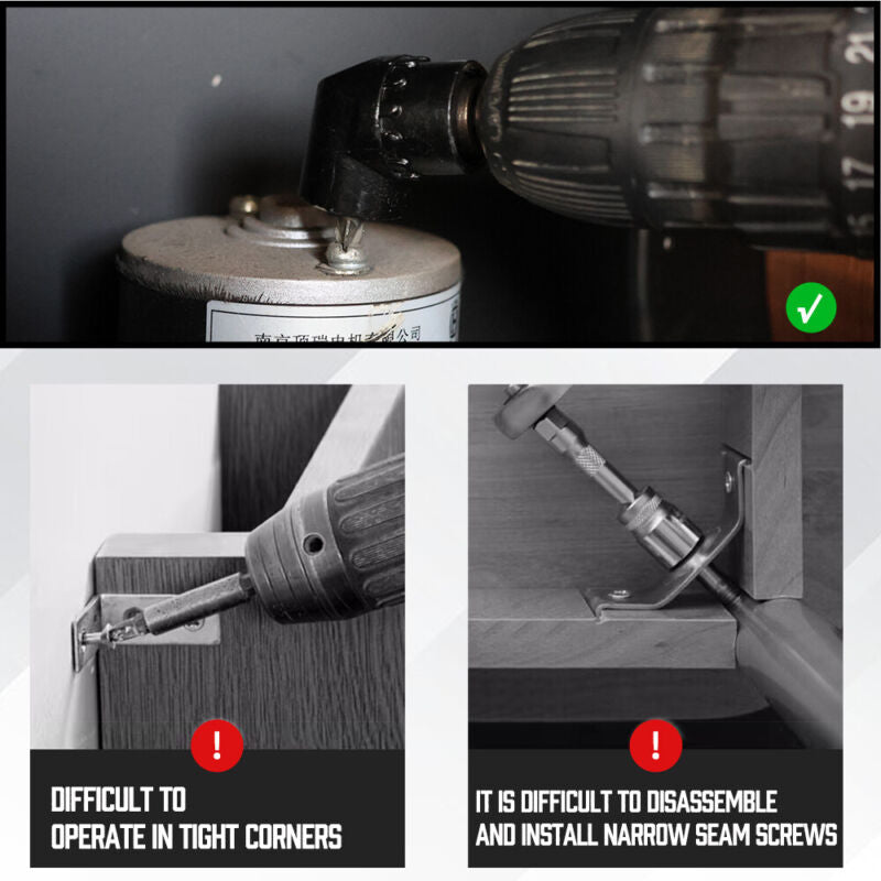 105 Degree Right Angle Drive Extension Power Screwdriver Drill Socket Adapter - Direct On Sale