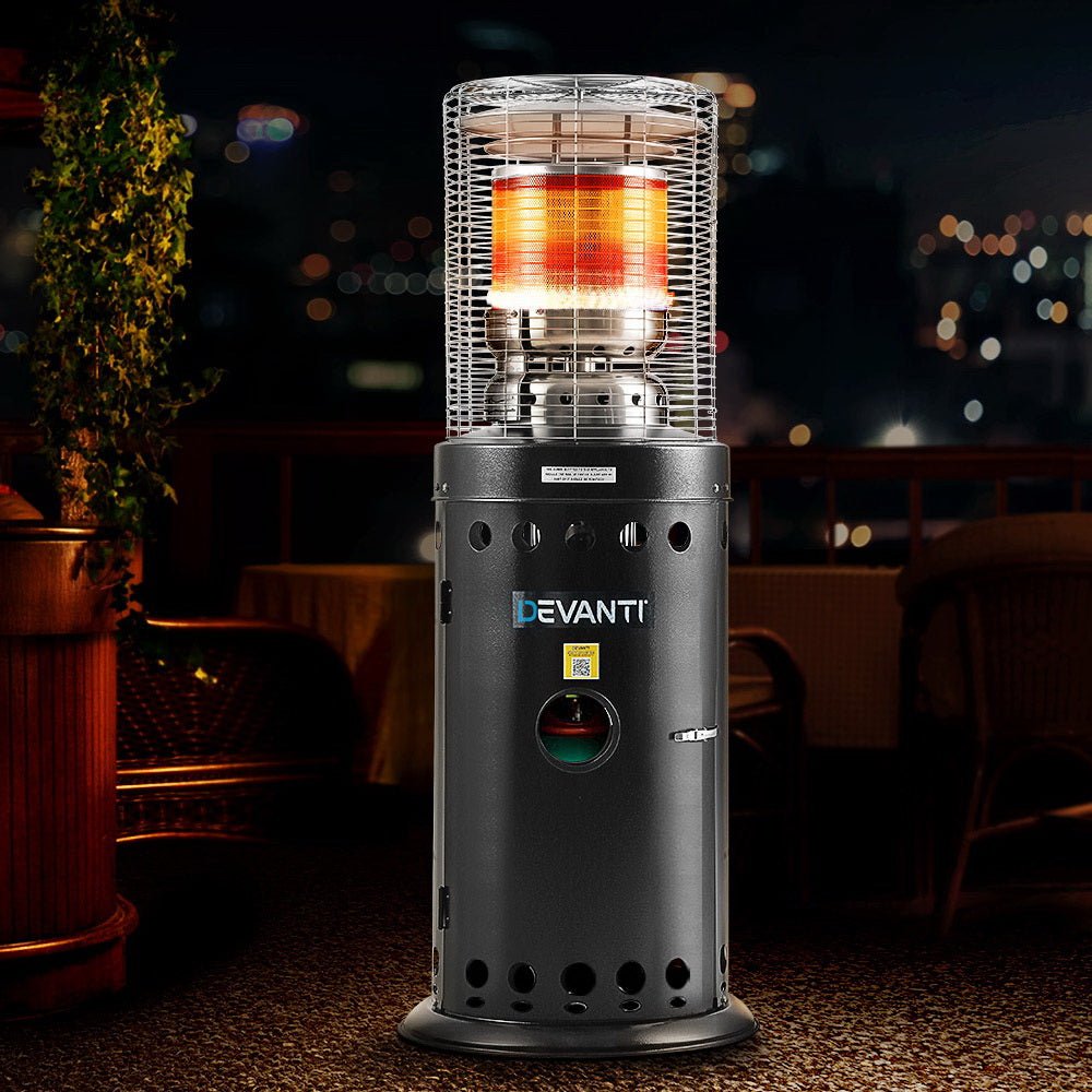 10KW Gas Patio Outdoor Heater Propane Butane LPG Steel Black - Direct On Sale