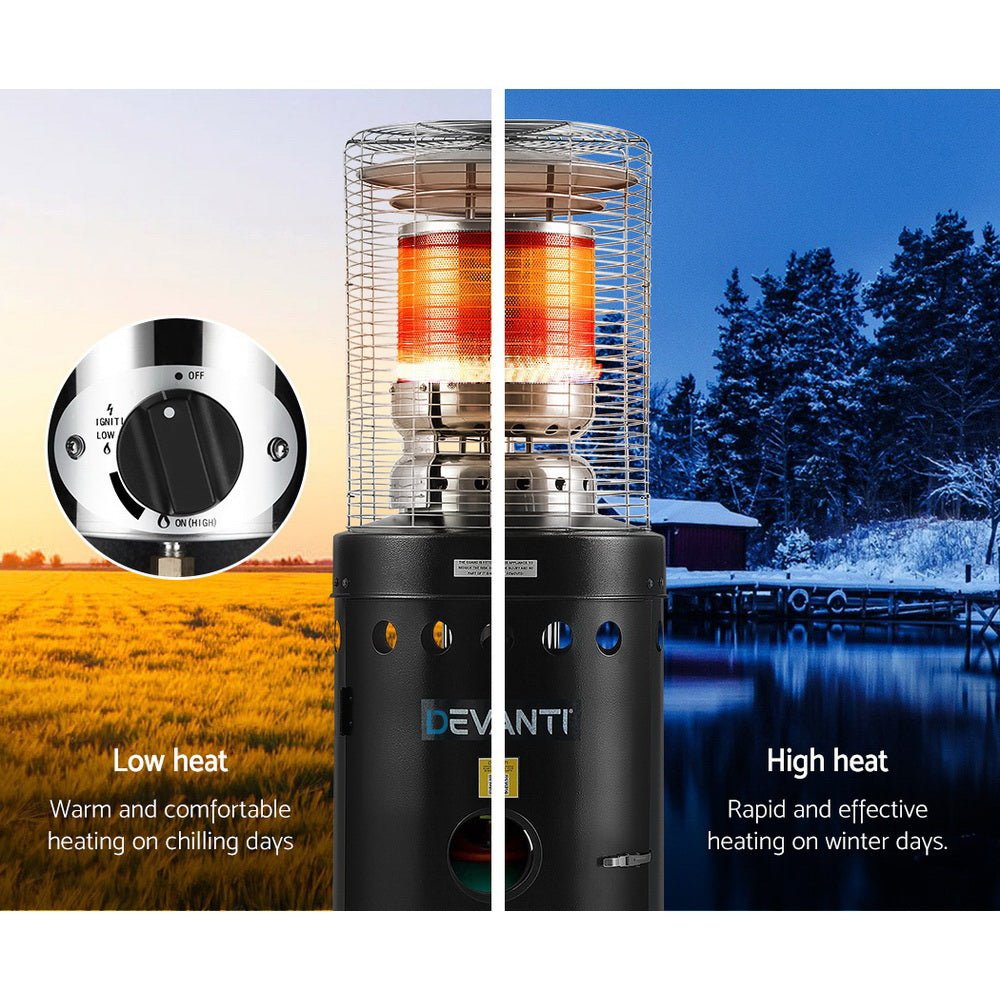 10KW Gas Patio Outdoor Heater Propane Butane LPG Steel Black - Direct On Sale