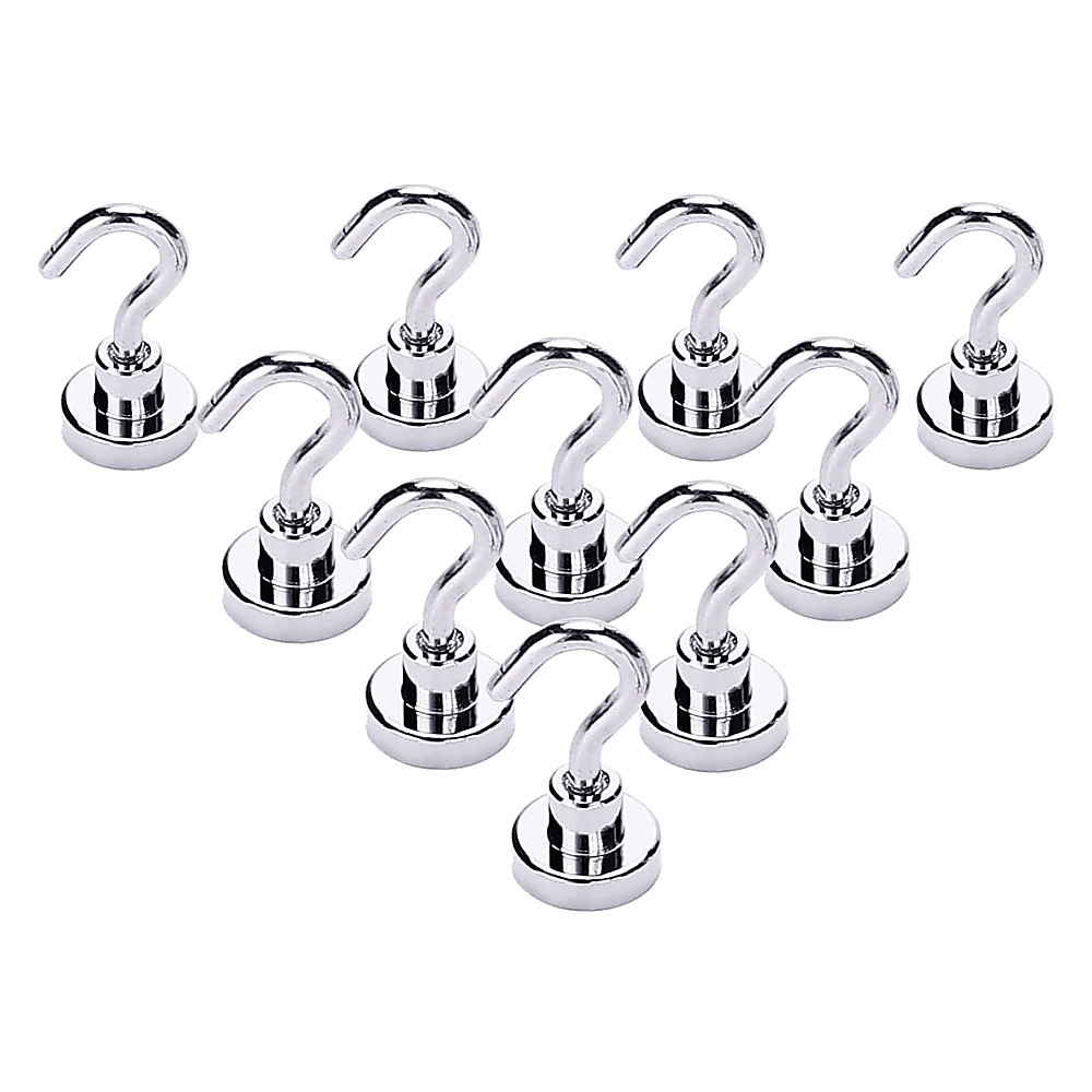10x Strong Rare Earth N38 Neodymium Magnetic Hanger Holder 10kg Magnet Hooks - Direct On Sale