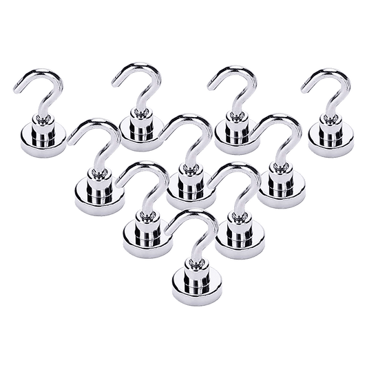 10x Strong Rare Earth N38 Neodymium Magnetic Hanger Holder 10kg Magnet Hooks - Direct On Sale