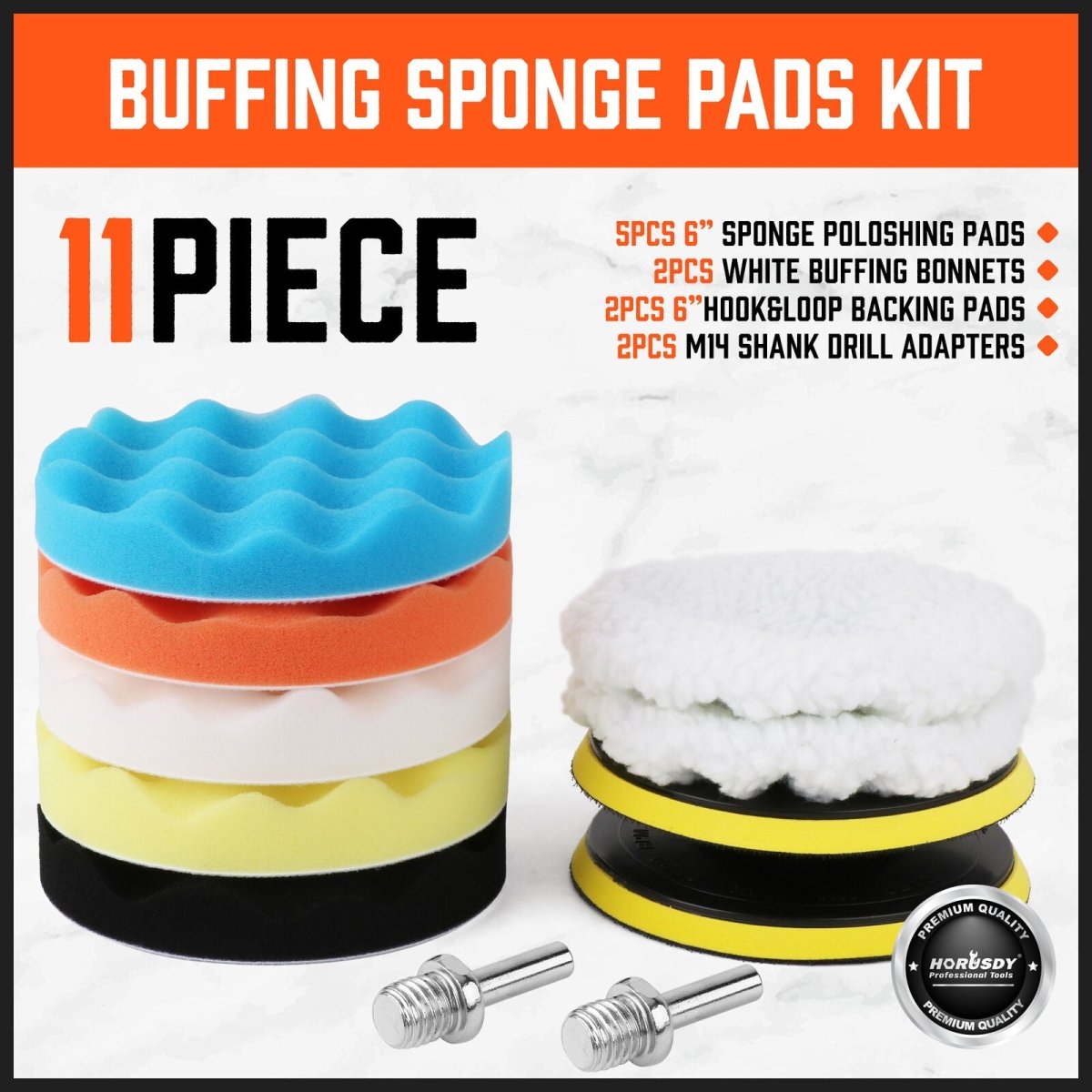 11Pc 6" Buffing Waxing Polishing Pads Kit Sponge Pad Set For Car Polisher Drill - Direct On Sale