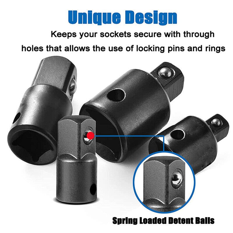 12Pc Drill Socket Adapter Set Impact Nut Driver Hex Extension Bit 1/4" 3/8" 1/2" - Direct On Sale