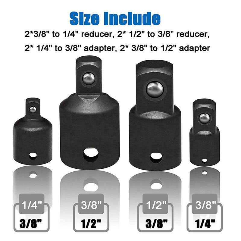 12Pc Drill Socket Adapter Set Impact Nut Driver Hex Extension Bit 1/4" 3/8" 1/2" - Direct On Sale