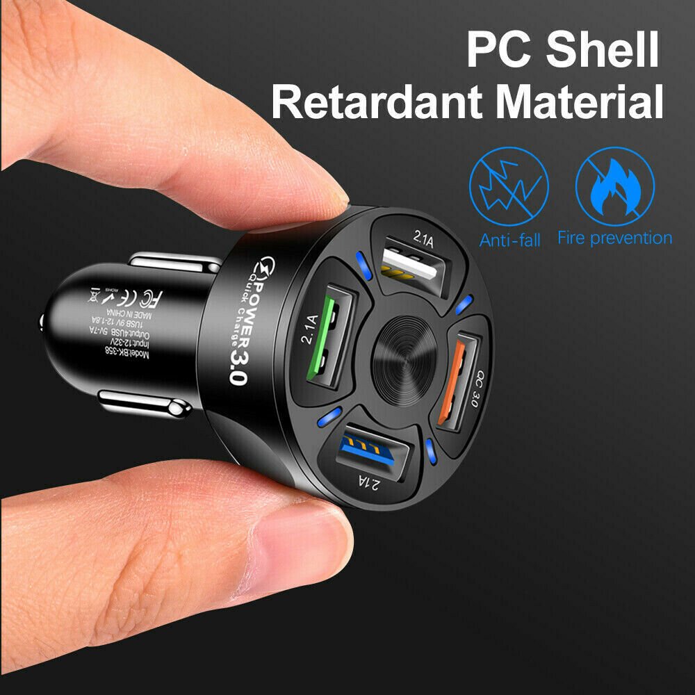 12V Car Lighter Socket Dual QC3.0 USB Ports Fast Charger Power Adapter - Direct On Sale