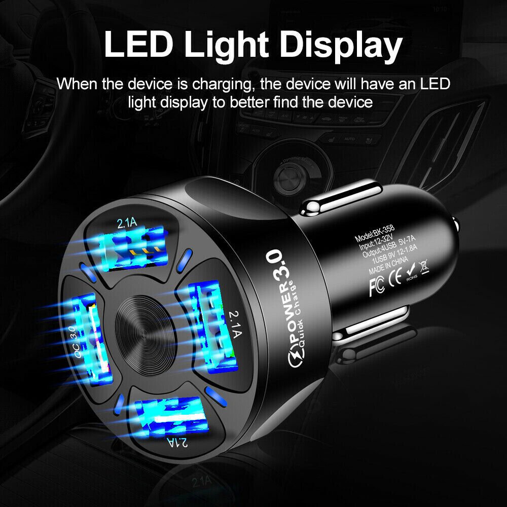 12V Car Lighter Socket Dual QC3.0 USB Ports Fast Charger Power Adapter - Direct On Sale