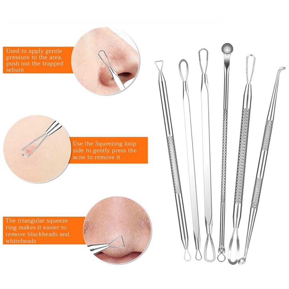 15Pcs Stainless Steel Blackhead Remover Pimple Popper Tools Kit with Metal Case - Direct On Sale