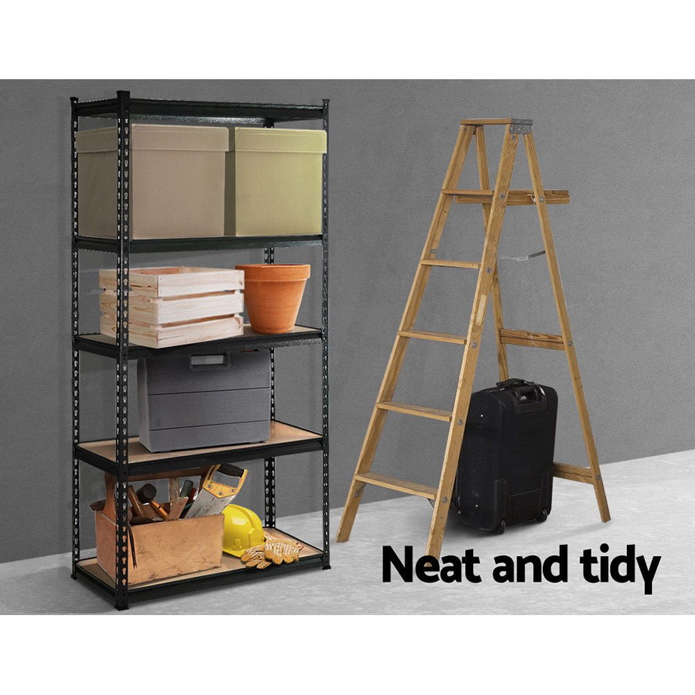 1.8M 5 - Shelves Steel Warehouse Industrial Shelving Racking Garage Storage Rack Grey - Direct On Sale