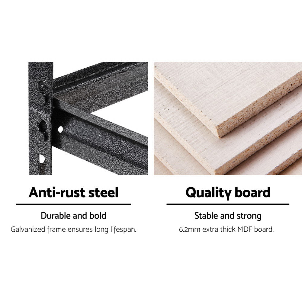 1.8M 5 - Shelves Steel Warehouse Industrial Shelving Racking Garage Storage Rack Grey - Direct On Sale