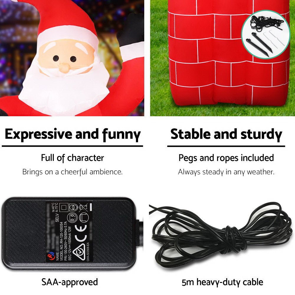 1.8m inflatable pop-up Santa chimney dimensions