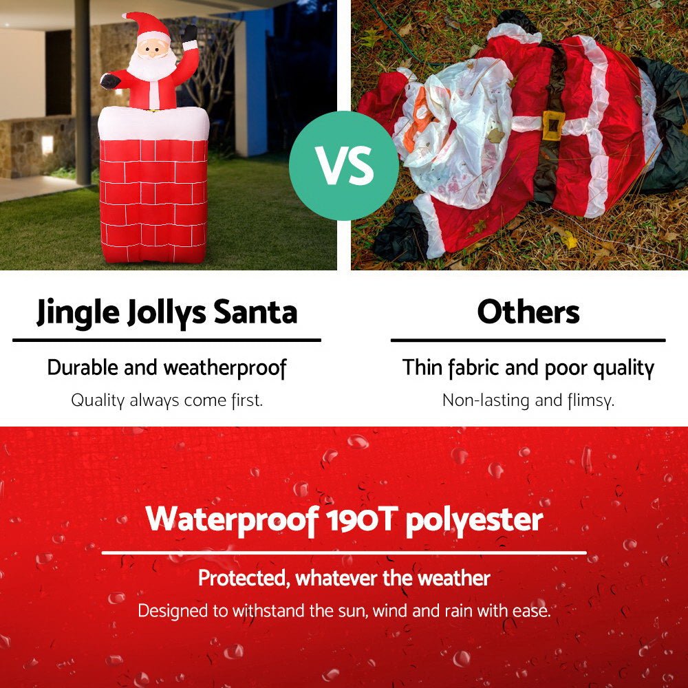 Built-in fan and pegs for the inflatable Santa