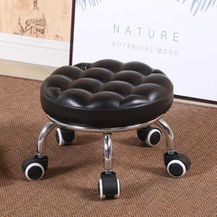 Round Low Roller Seat Stool Small Stool with Wheels Kitchen Wardrobe
