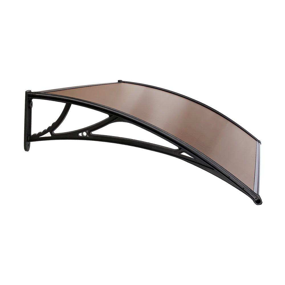 1m x 2m Window Door Awning Door Canopy Patio UV Sun Shield BROWN DIY - Direct On Sale