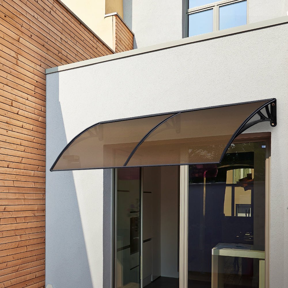 1m x 2m Window Door Awning Door Canopy Patio UV Sun Shield BROWN DIY - Direct On Sale