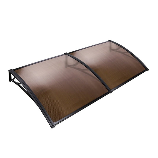 1m x 2m Window Door Awning Door Canopy Patio UV Sun Shield BROWN DIY - Direct On Sale