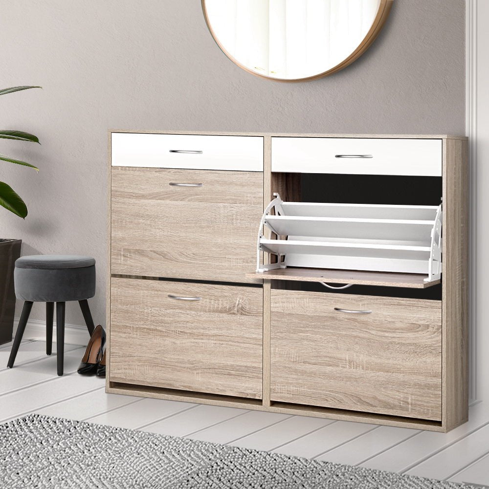 2 Tier Shoe Cabinet - Wood - Direct On Sale