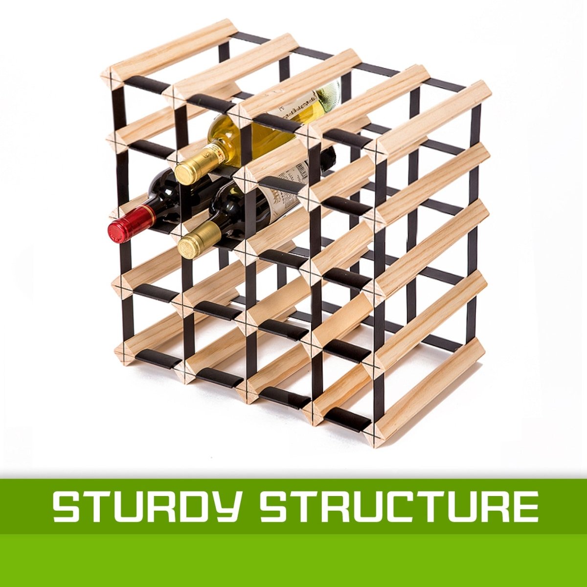 20 Bottle Timber Wine Rack Storage Cellar Organiser - Direct On Sale