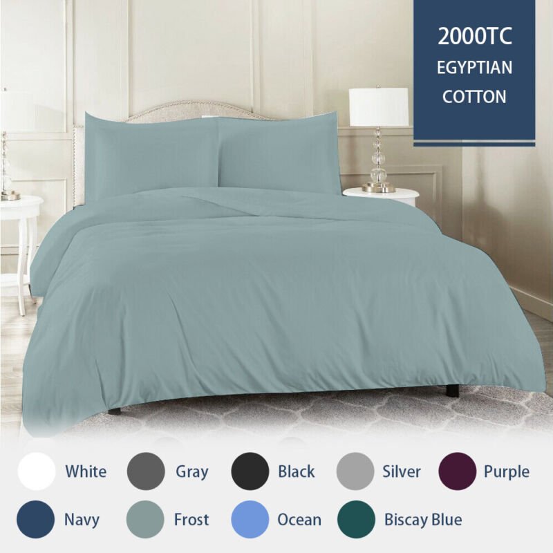 2000TC Quilt Cover Set Egyptian Cotton Soft Duvet Cover Set Single Double Queen King - Direct On Sale