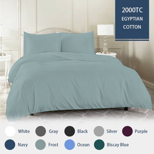 2000TC Quilt Cover Set Egyptian Cotton Soft Duvet Cover Set Single Double Queen King - Direct On Sale