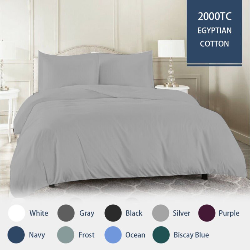 2000TC Quilt Cover Set Egyptian Cotton Soft Duvet Cover Set Single Double Queen King - Direct On Sale