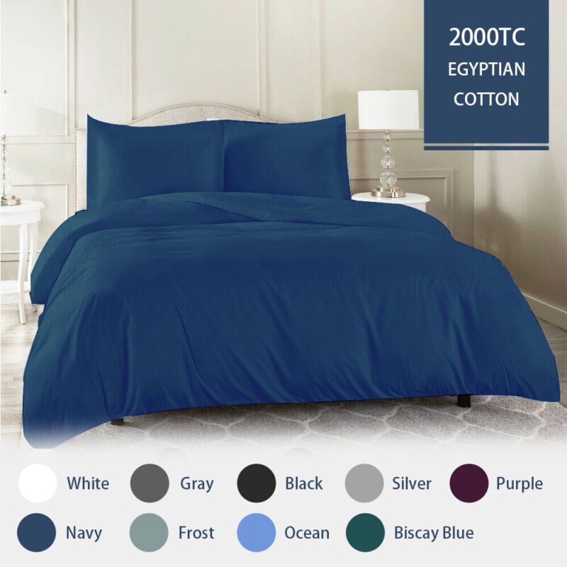 2000TC Quilt Cover Set Egyptian Cotton Soft Duvet Cover Set Single Double Queen King - Direct On Sale
