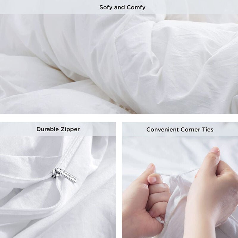 2000TC Quilt Cover Set Egyptian Cotton Soft Duvet Cover Set Single Double Queen King - Direct On Sale