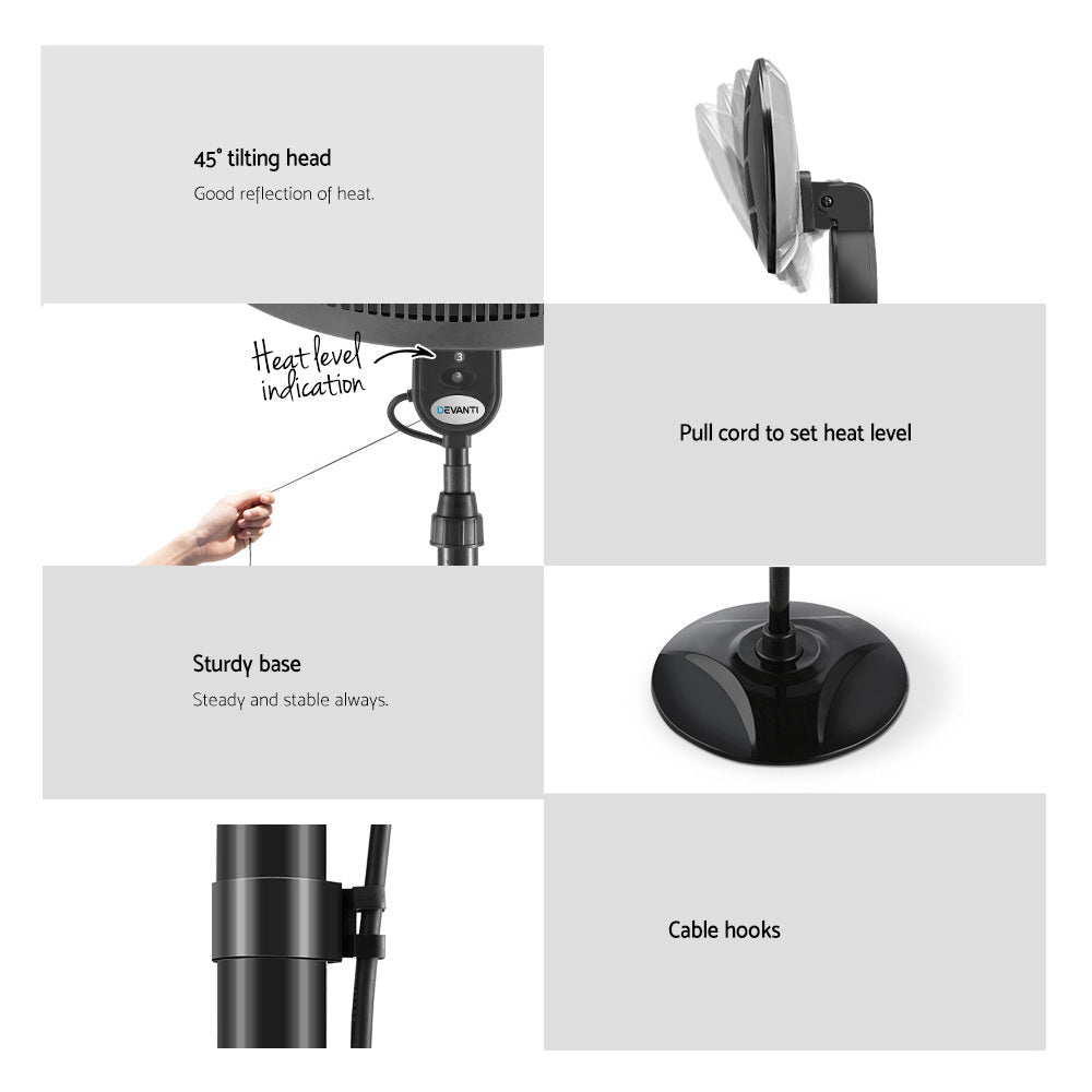2000W Electric Portable Patio Strip Heater - Direct On Sale