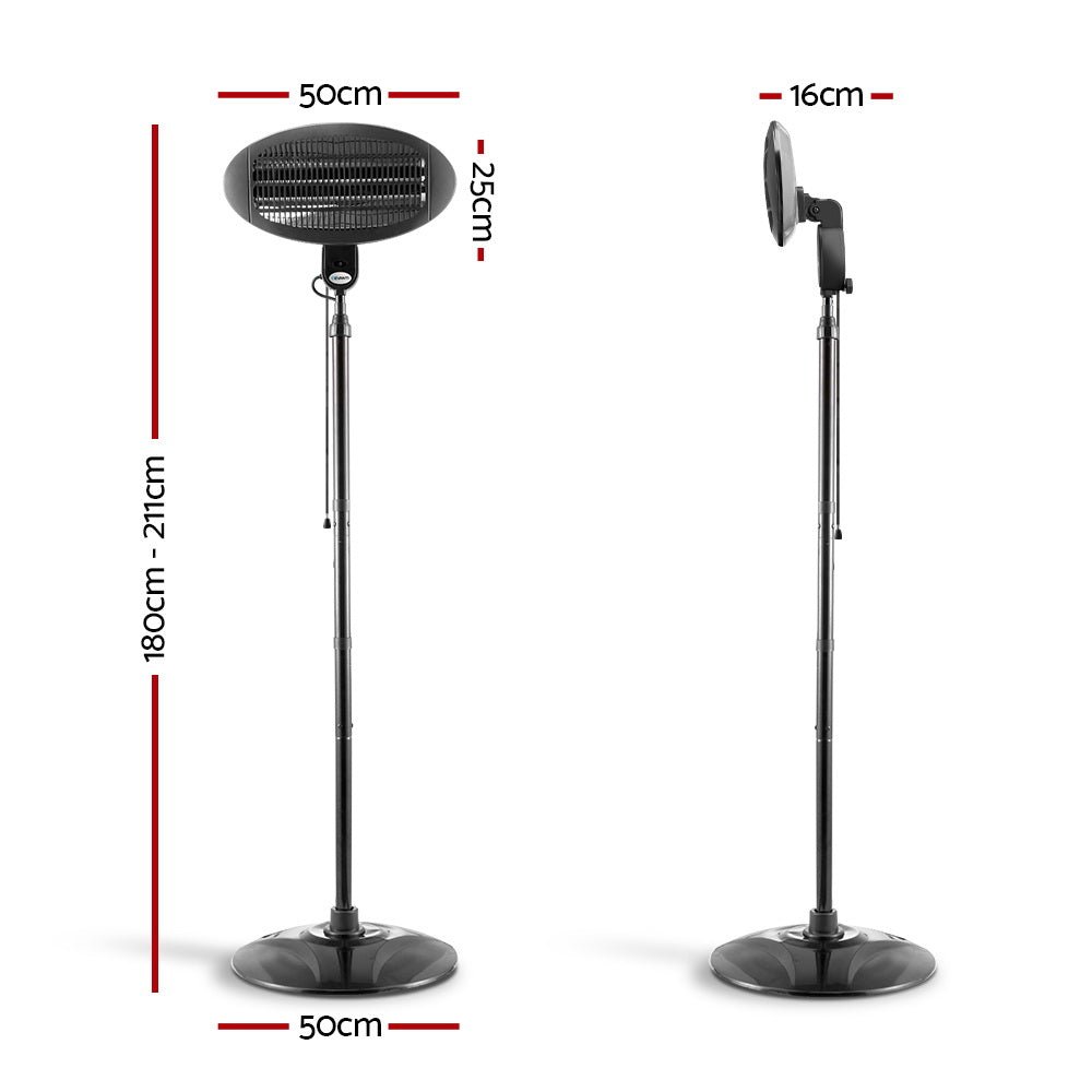 2000W Electric Portable Patio Strip Heater - Direct On Sale