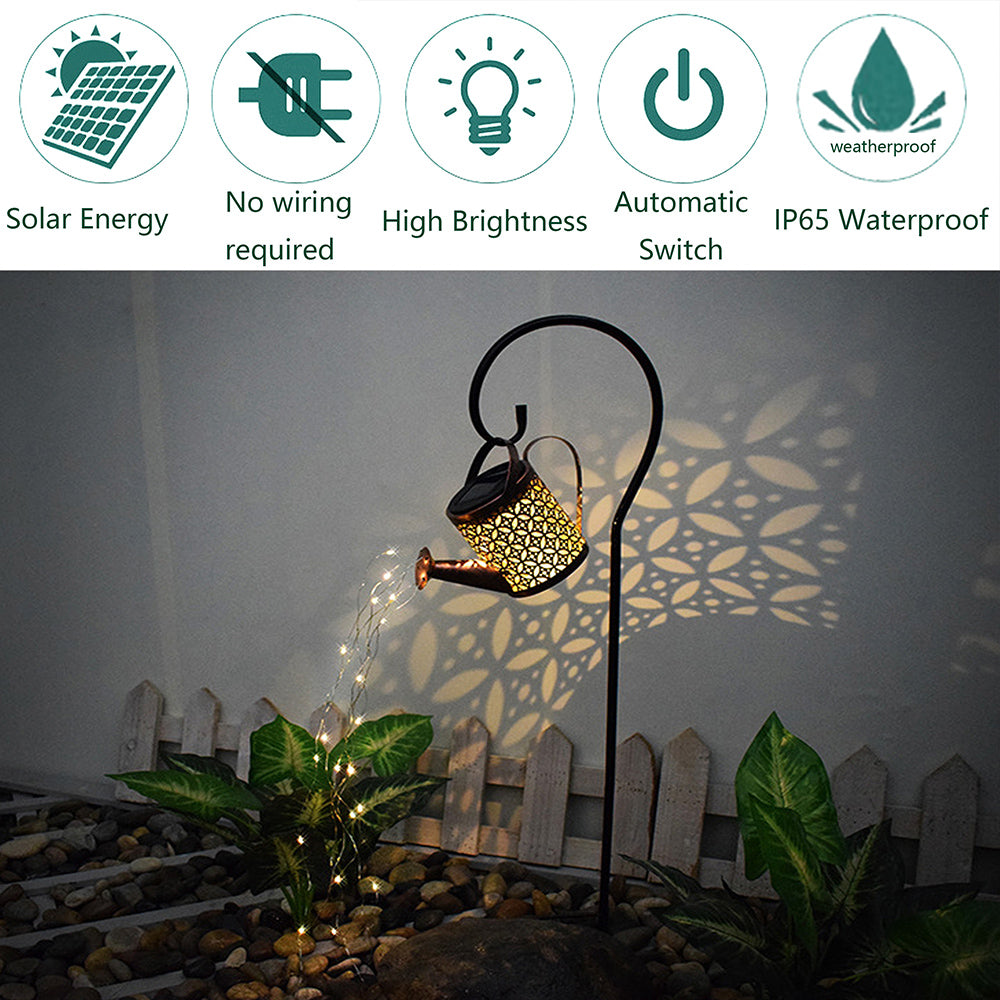 Solar Powered Watering Can LED String Light Outdoor Garden Décor_10