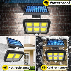 150/160LEDs COB Solar Light Outdoor PIR Motion Sensor Wall Lamp_9