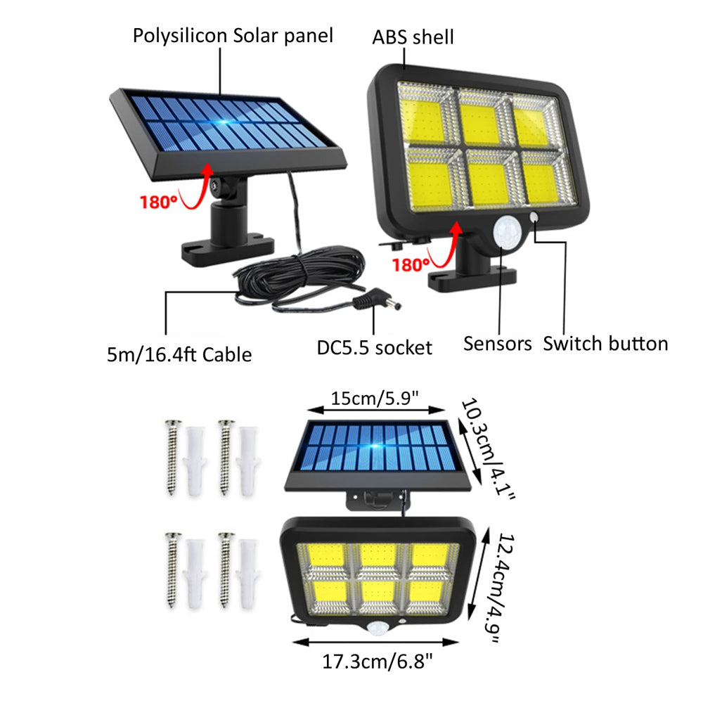 150/160LEDs COB Solar Light Outdoor PIR Motion Sensor Wall Lamp_2