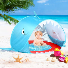 Baby Beach Shark Tent with Shallow Dipping Pool_12