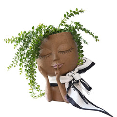 Unique Face Planters Pot for Indoor Outdoor Plants with Drainage Hole_3