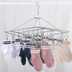 60 Pegs Stainless Steel Sock Underwear Hanging Drying Rack_5