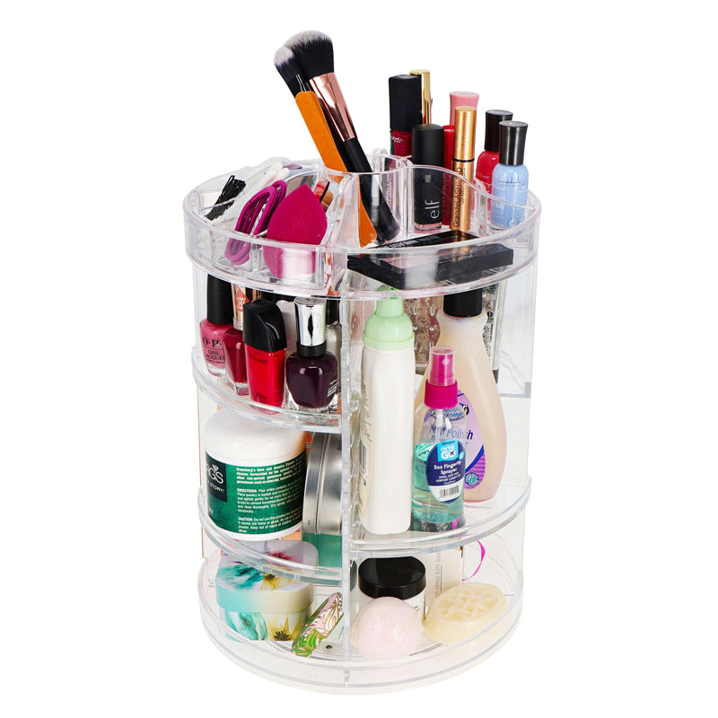 360° Rotating Acrylic Makeup Organiser Clear Cosmetics Storage Box_5