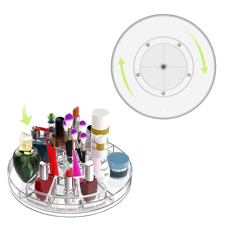 360° Rotating Acrylic Makeup Organiser Clear Cosmetics Storage Box_7