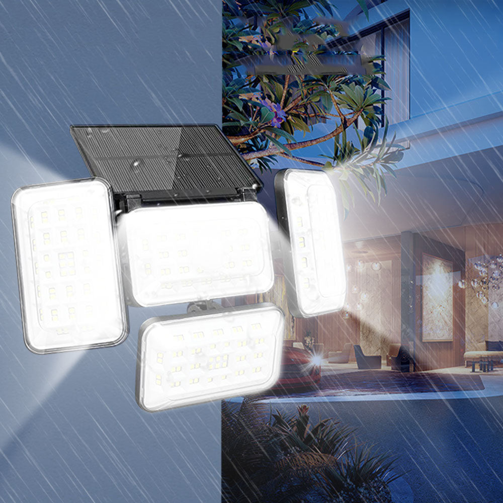 4 Head Solar Powered Motion Sensor Outdoor Flood Lamp_2